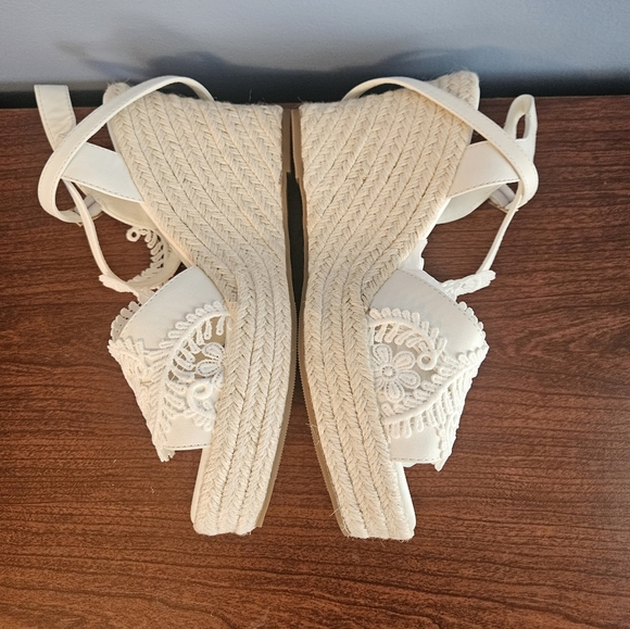 MiLanolce Women's Platform Sandals Wedge Open Toe Ankle Strap lace Wedding 8.5 - Picture 2 of 10